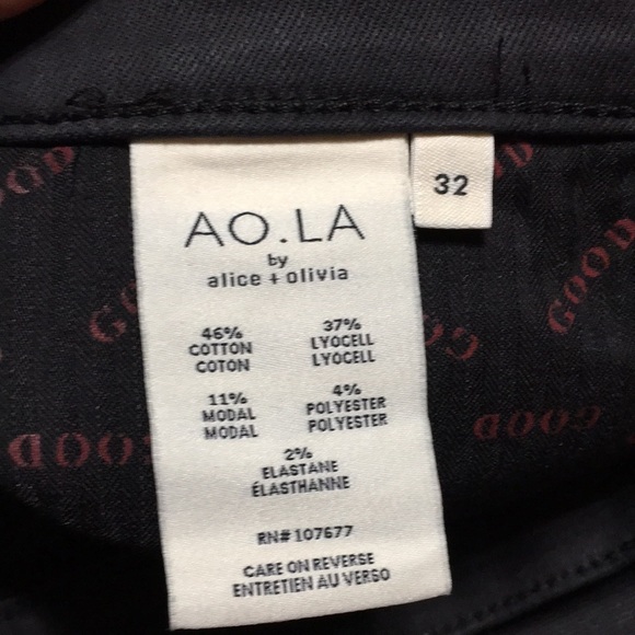 ALICE OLIVIA BLACK HIGH WAIST BUTTON FRONT JEANS SIZE 32 COATED DENIMS - Picture 5 of 11